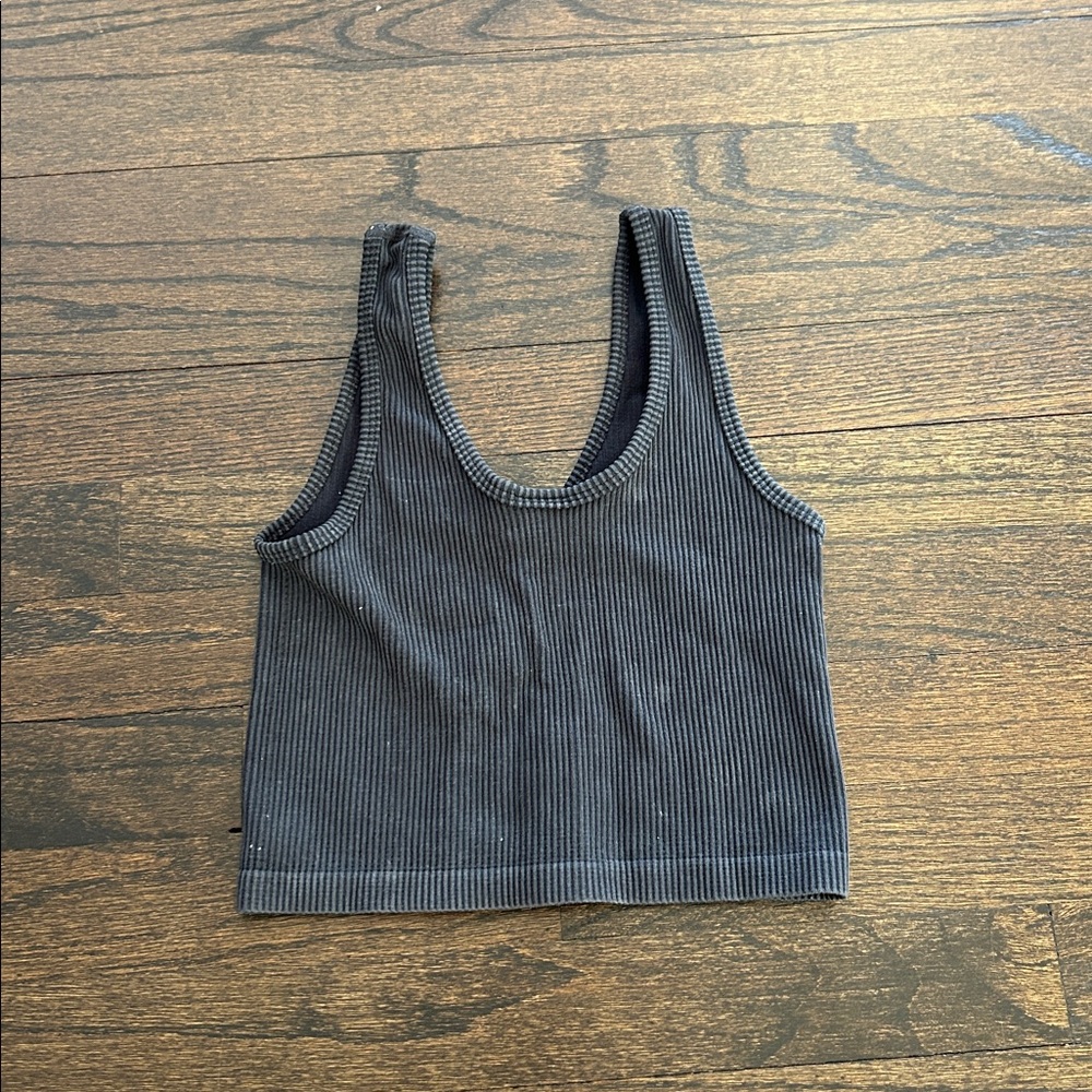 Suzette Collection Girls Ribbed Gray Top One Size 7-14 - Picture 4 of 5